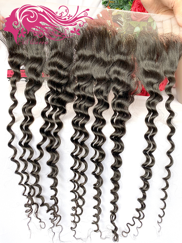 Csqueen Raw Burmese Curly 13*4 HD lace Frontal 100% Human Hair
